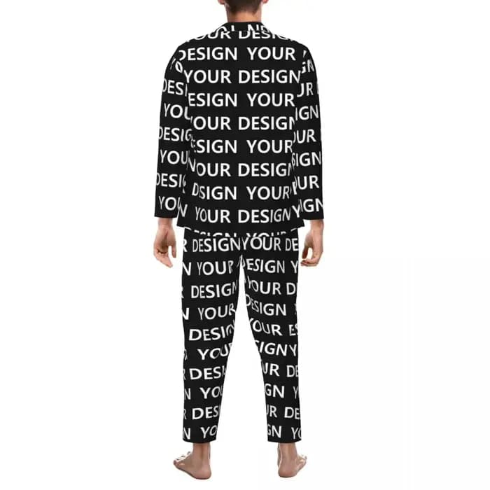 Pyjamas pour hommes ajouter des vêtements de nuit de chambre de conception personnalisé bricolage fait votre Image deux pièces pyjama ample ensembles manches longues surdimensionné costume de maison