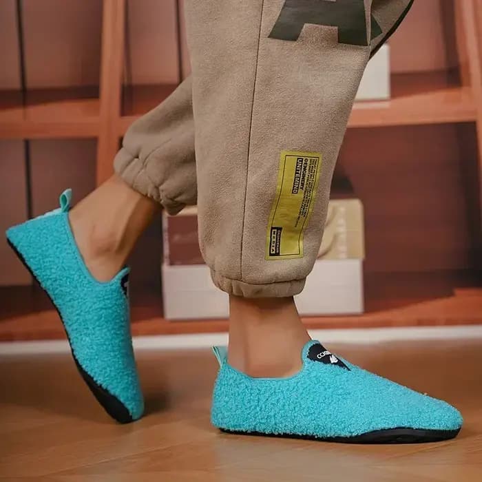 ELUVA pantoufles d'hiver chaudes pour hommes femmes antidérapantes anti-dérapant intérieur extérieur maison chaussures