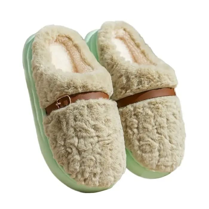 Pantoufles chaudes en peluche Patchwork confortables