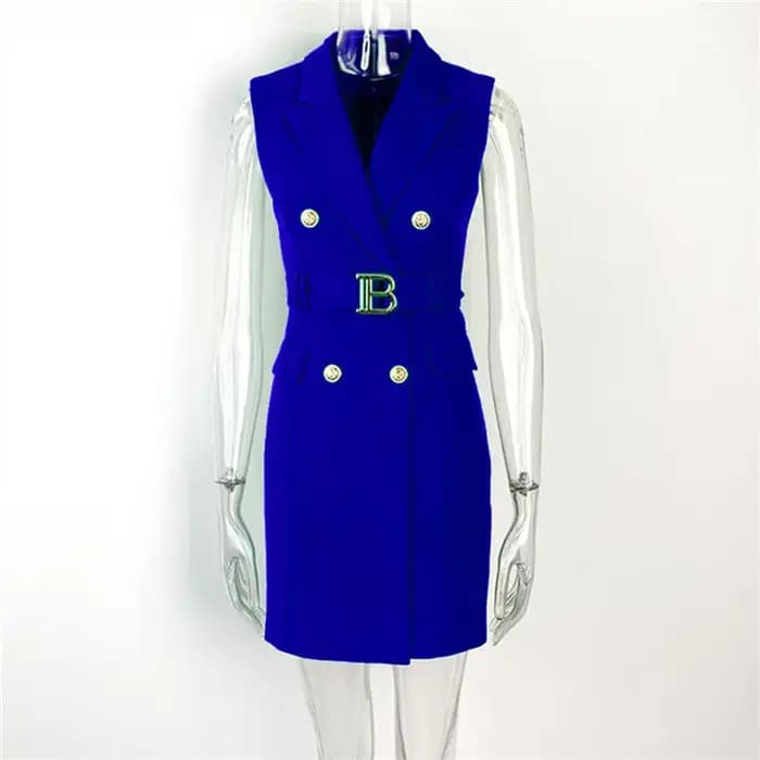 Robe sans manches ajustée avec ceinture pour femme