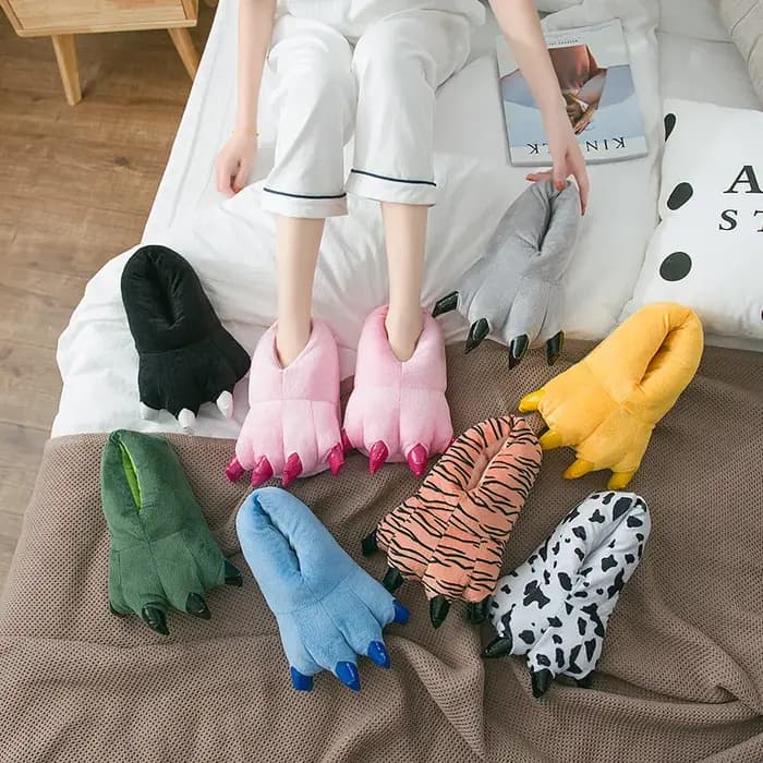 Pantoufles à griffes d'animaux pour enfants garçons de 5 à 6 7 8 9 10 11 12 13 14 15 16 ans