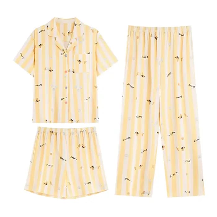 Ensemble pyjama d'été 3 pièces pour femmes