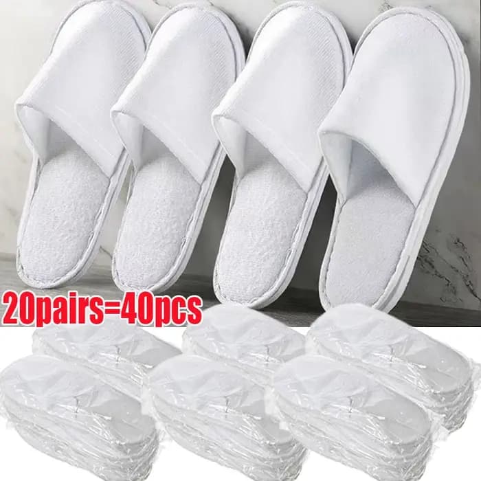 2-30 paires de pantoufles jetables blanches pour invités à domicile