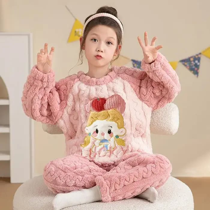 Pyjama Épais et Chaud en Forme de Sourire pour Fille et Adolescent