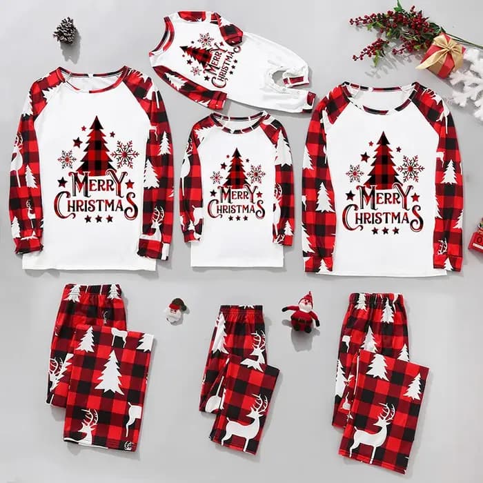 Noël famille correspondant tenues maman papa enfants 2 pièces pyjamas ensemble bébé barboteuses décontracté vêtements