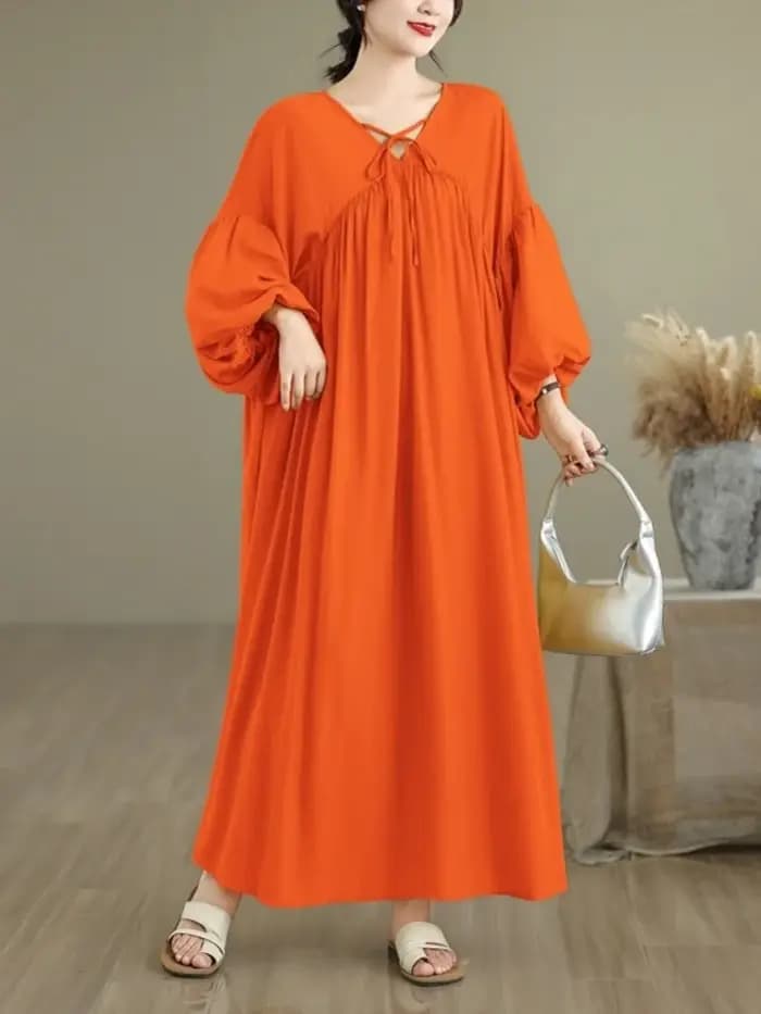 Manches longues surdimensionné en mousseline de soie vintage nouveau dans les robes pour les femmes décontracté ample printemps été automne robe vêtements élégants 2025