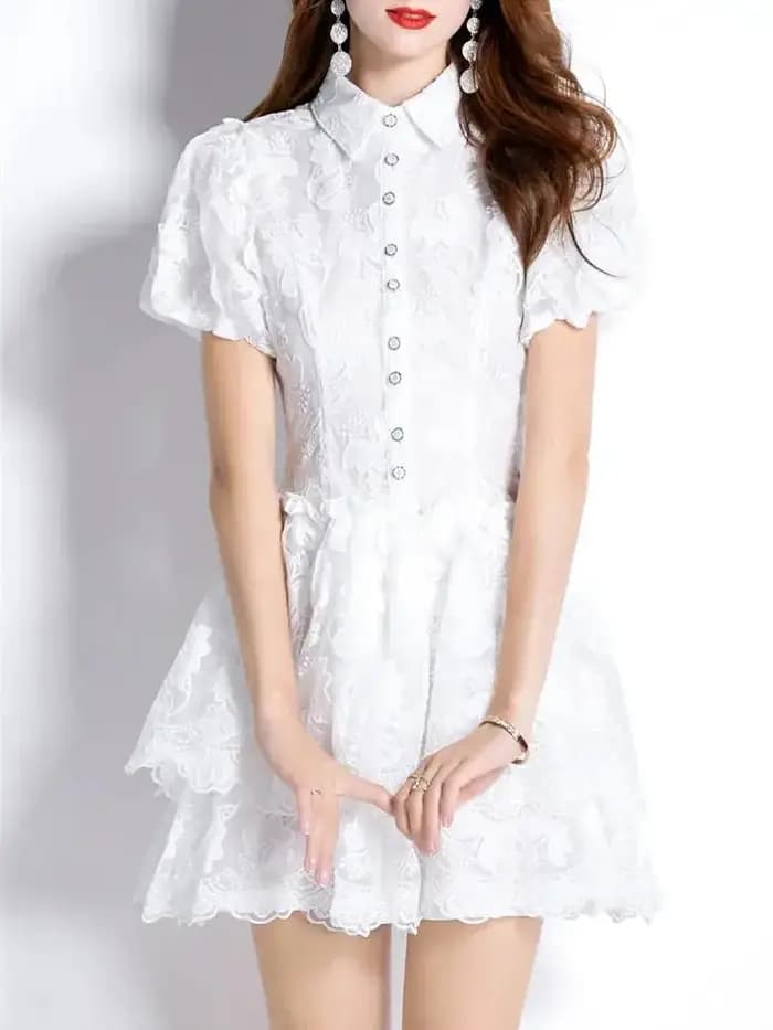 Mini robe à volants en cascade pour femmes