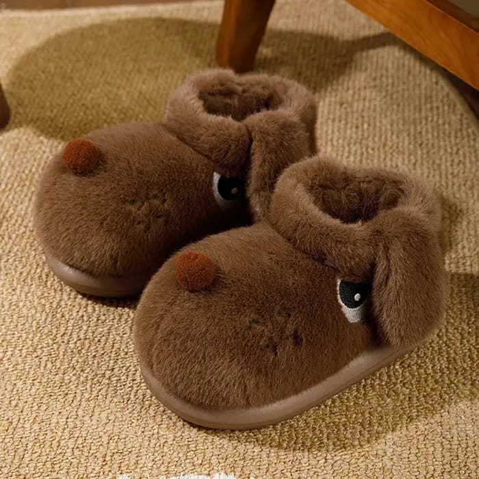 Pantoufles d'intérieur moelleuses en fausse fourrure pour hommes et femmes, chaussures chaudes d'int