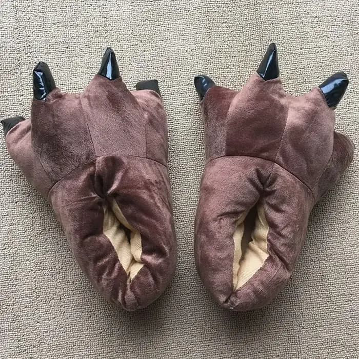 Pantoufles de Cosplay amusantes en forme de patte d'ours pour femmes et hommes
