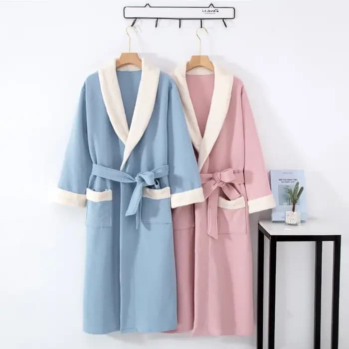 Fdfklak-Robe de nuit matelassurera à trois couches pour femmes