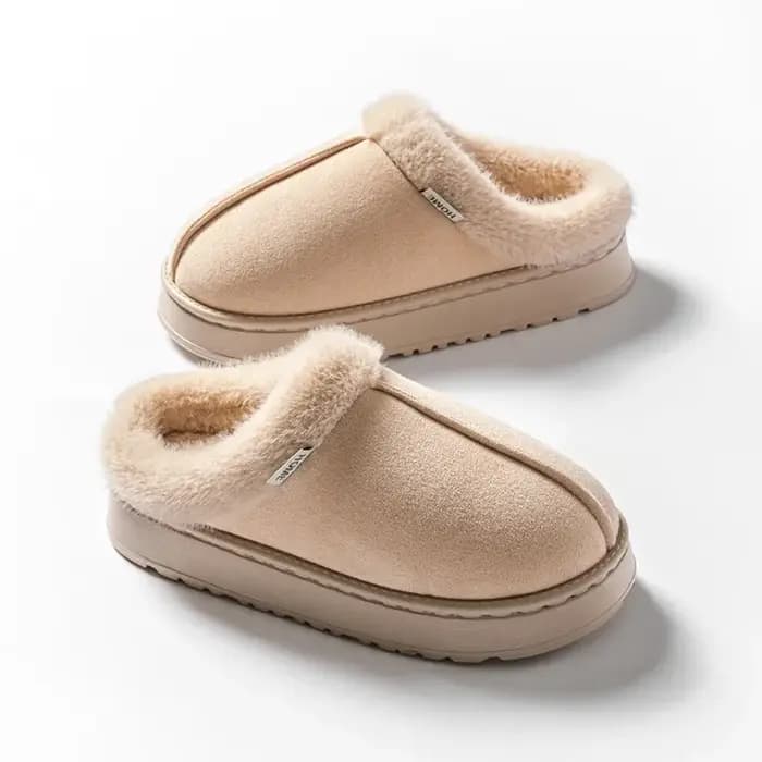 Pantoufles polaires avec doublure en fourrure pour femmes, pantoufles moelleuses pour l'hiver, semel