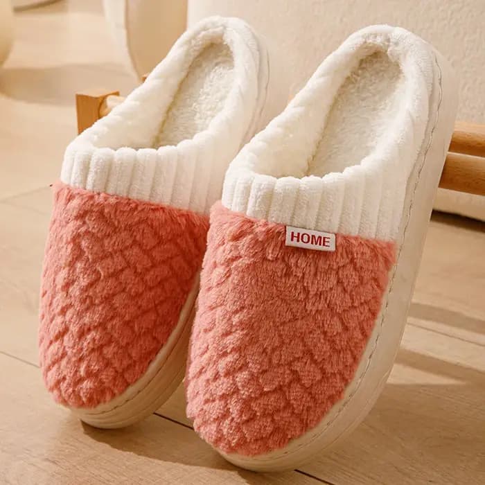 Pantoufles en fausse fourrure de lapin pour femmes et hommes – Chaussures d'hiver en peluche avec se