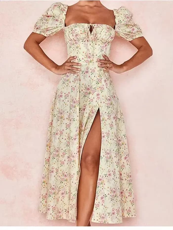Robe Longue à Imprimé Floral pour Femme, Tenue de Soirée Élégante, Décontractée, Chic, Nouvelle Mode