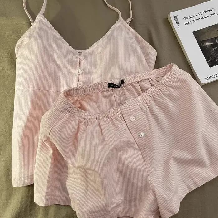 2025 nouveaux vêtements de nuit en coton femmes été à manches courtes Shorts mignon