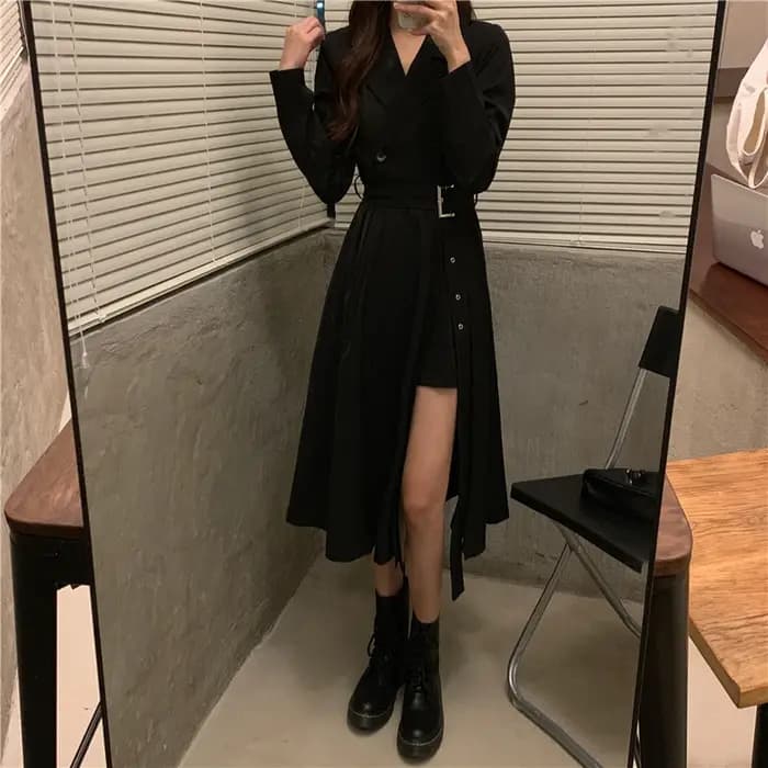 Robe mi-longue à manches longues pour femmes