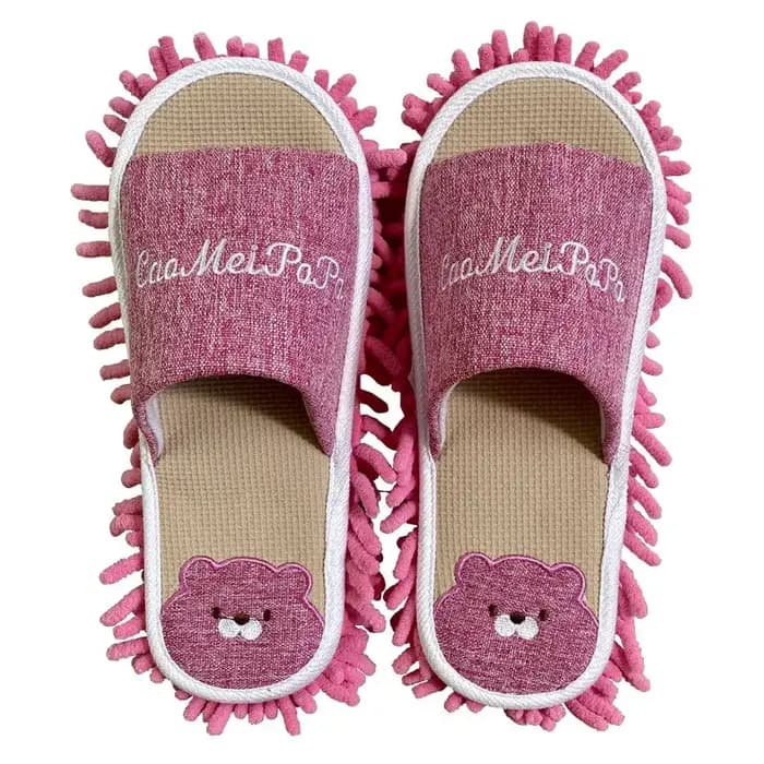 1 Paire de Chaussons Serpillères en Microfibre Lavables pour Nettoyage des Sols