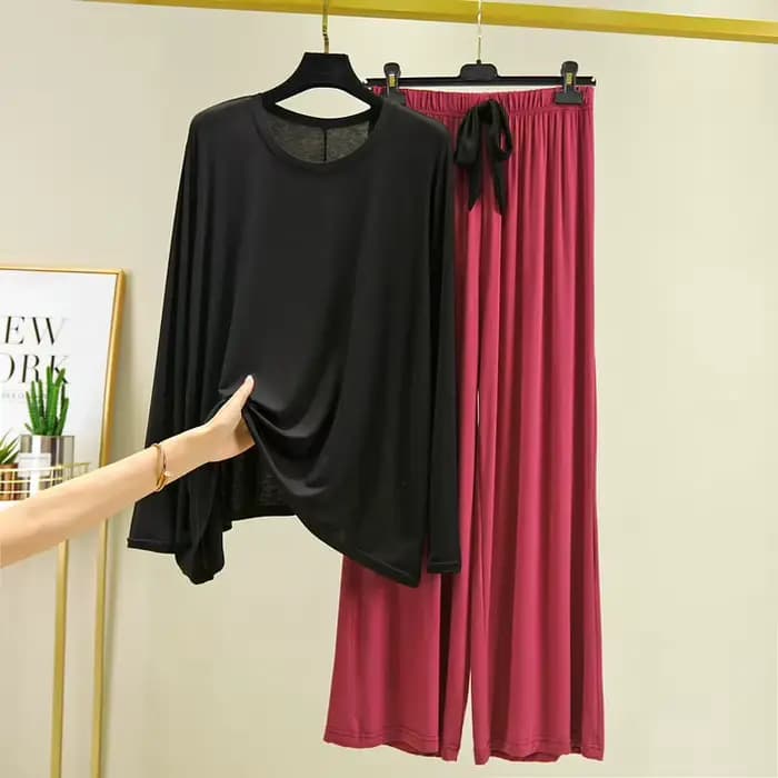 Printemps automne Pyjamas Modal manches longues dames
