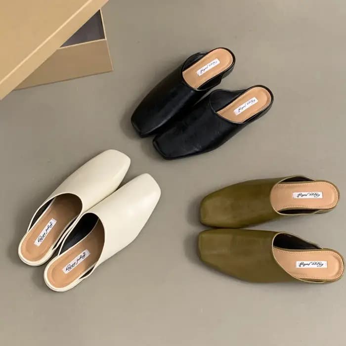 Bailamos nouvelle marque femmes pantoufle mode bout rond sans lacet Mules chaussures doux talon plat en plein air