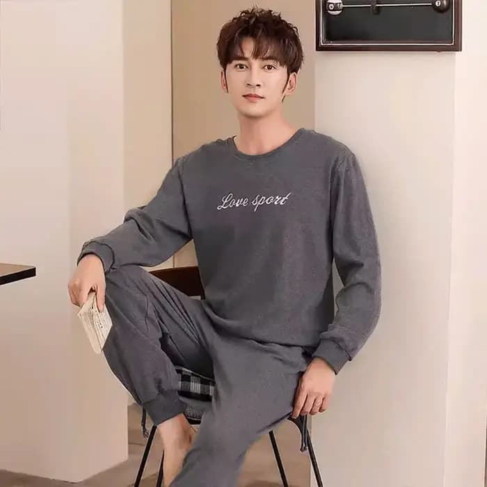 Ensemble pyjama en coton à manches longues pour hommes, vêtements de nuit simples en forme de dinosa