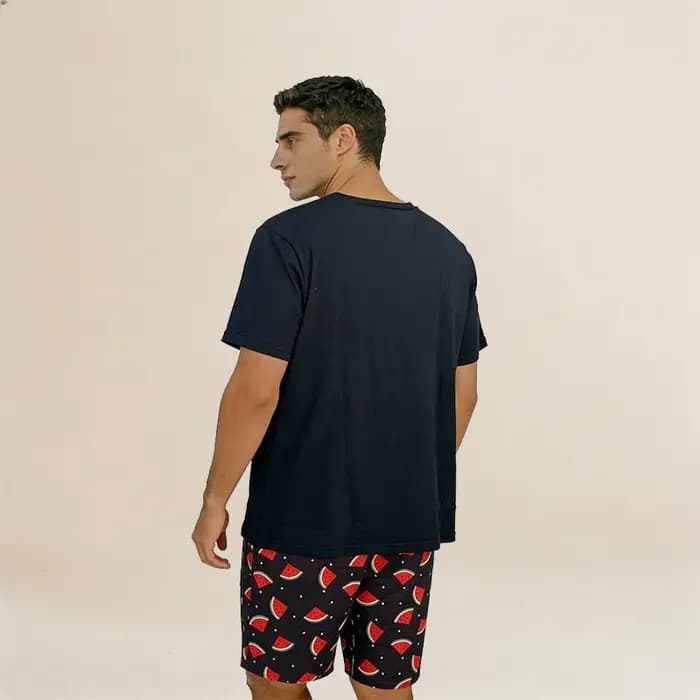 Ensemble pyjama homme avec t-shirt à manches courtes et short – Tenue décontractée d'extérieur et d'intérieur pour l'été