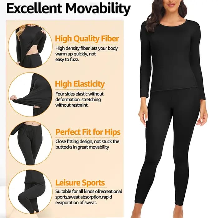 Ensemble de sous-vêtements thermiques longs Johns pour femmes