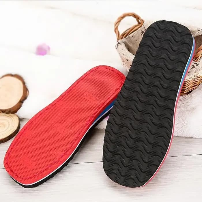 Chaussons en coton à semelle en caoutchouc antidérapante