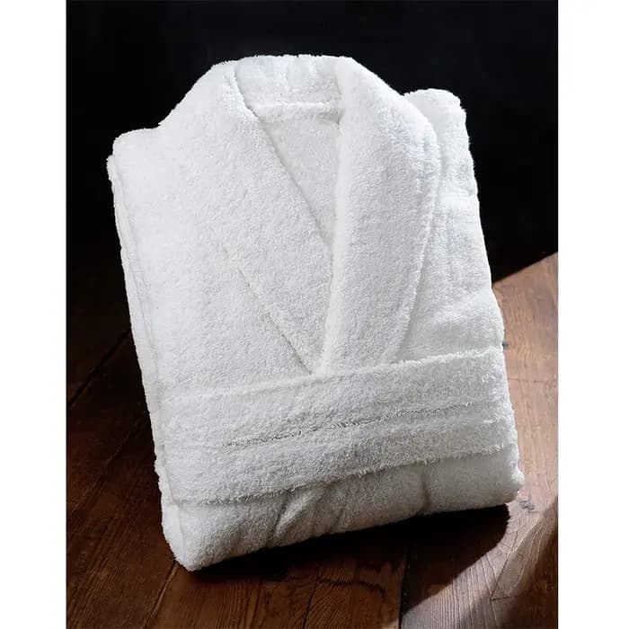 Peignoir éponge d'hôtel pour femme, manches longues, col rabattu, monochromatique, dames, robe en él