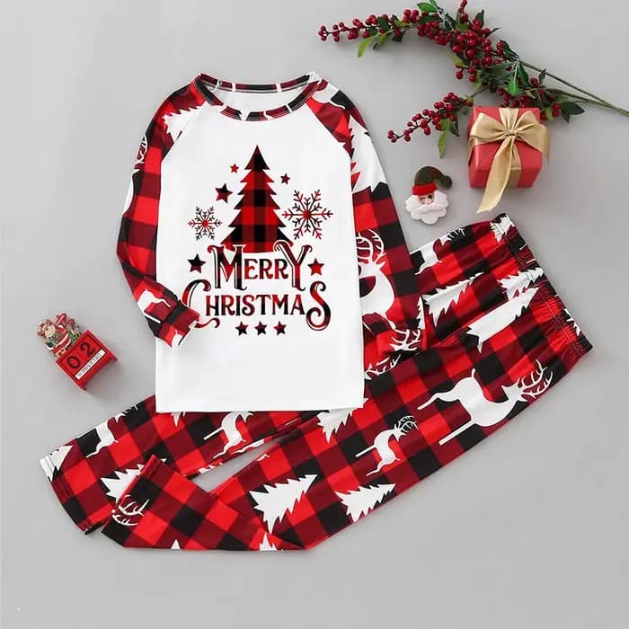 Noël famille correspondant tenues maman papa enfants 2 pièces pyjamas ensemble bébé barboteuses décontracté vêtements