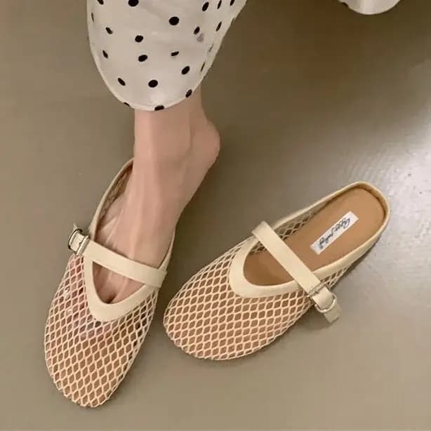 Bailamos-Pantoufles de ballet Mary en maille pour femmes
