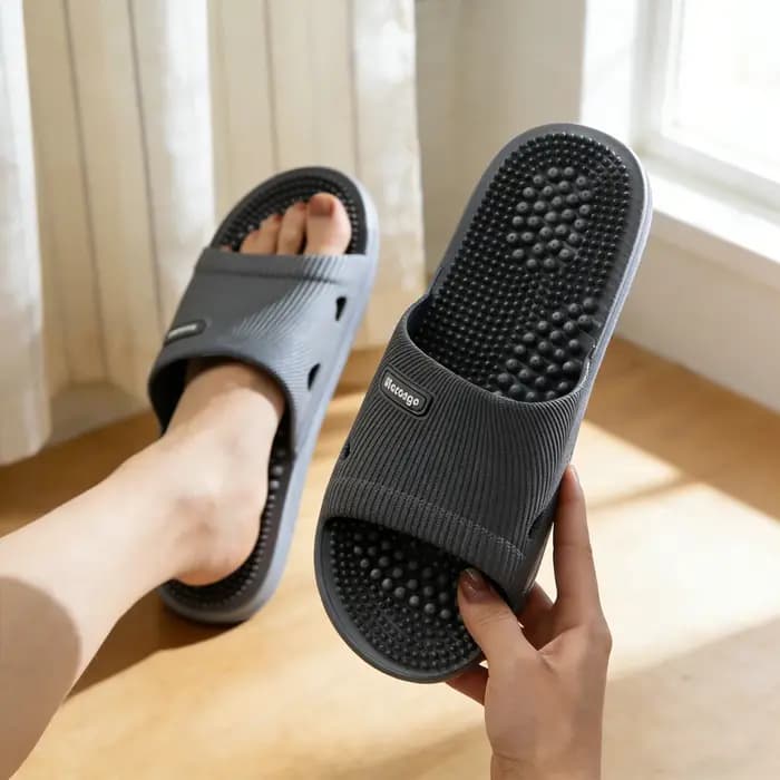 Pantoufles d'été antidérapantes de couleur unie pour hommes