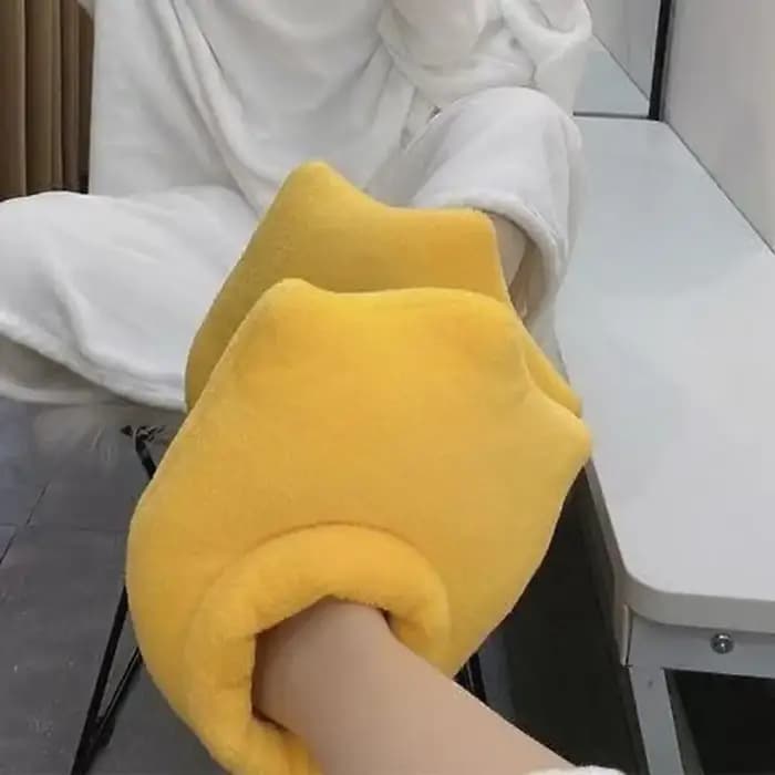 Chaussons en peluche pieds de canard unisexe