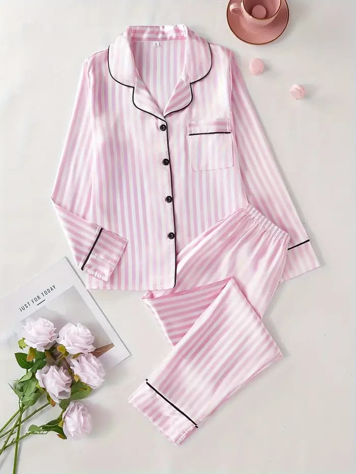 Ensemble pyjama rayé élégant pour femmes