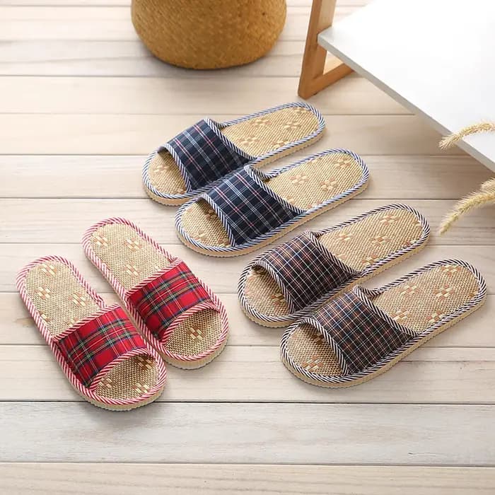 Chaussons d'intérieur en lin pour l'automne et l'hiver