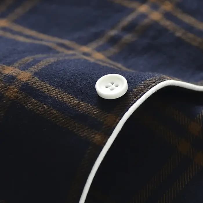 Ensemble de pyjamas en coton chaud à manches longues pour couple