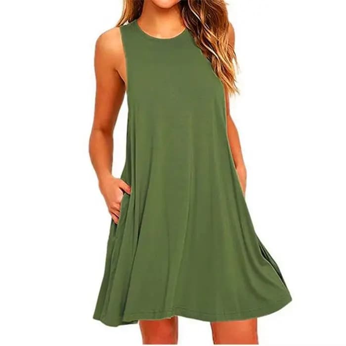 Robe T-Shirt trapèze décontractée pour femmes, Cover-Up de plage avec poches, grande taille, ample,