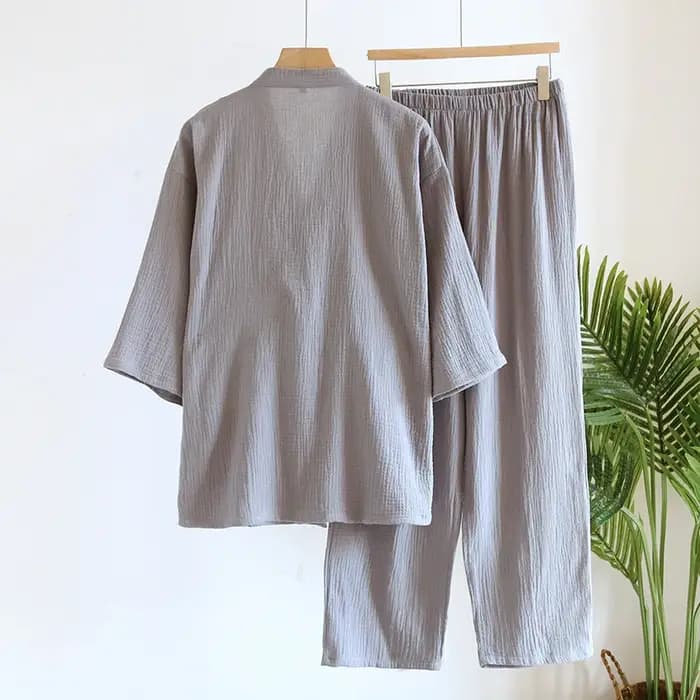 Kimono de Grande Taille avec Poche et Pantalon Long pour Homme