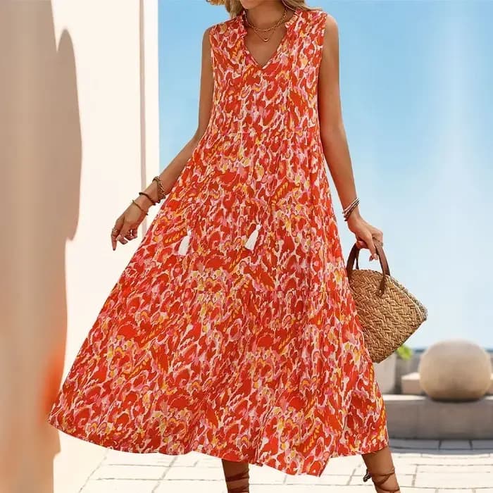 Robe longue en Viscose style Boho