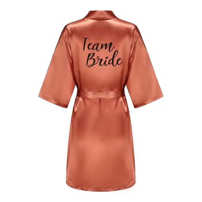 Nouveau Caramel peignoir mariée Satin Robe femmes se marier