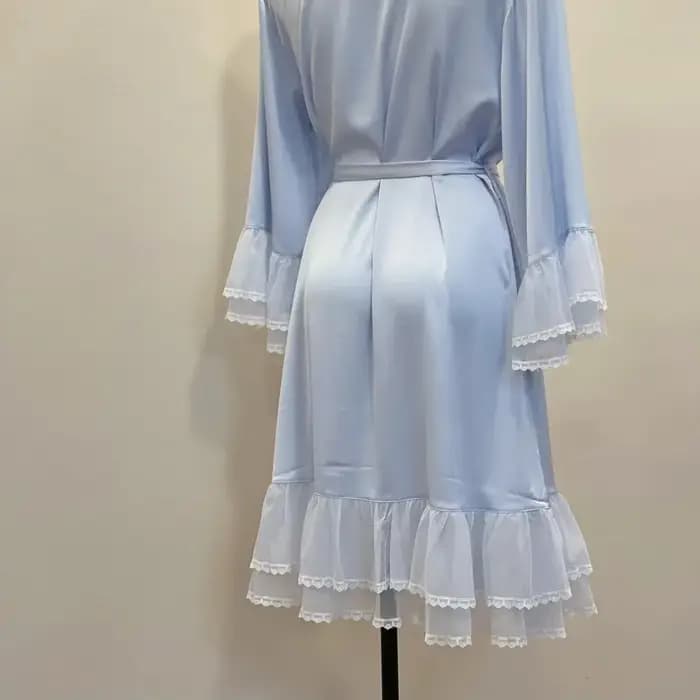 Peignoir en satin à manches longues pour femmes