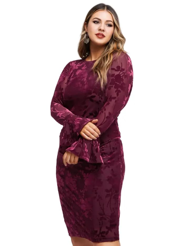 Robe longue en velours pour femmes