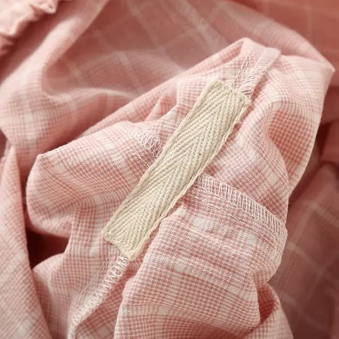 Grande taille japonais minimaliste à carreaux femmes pyjamas pantalons