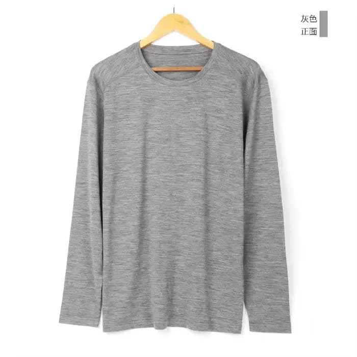 T-shirt thermique à manches longues pour homme 100% laine mérinos