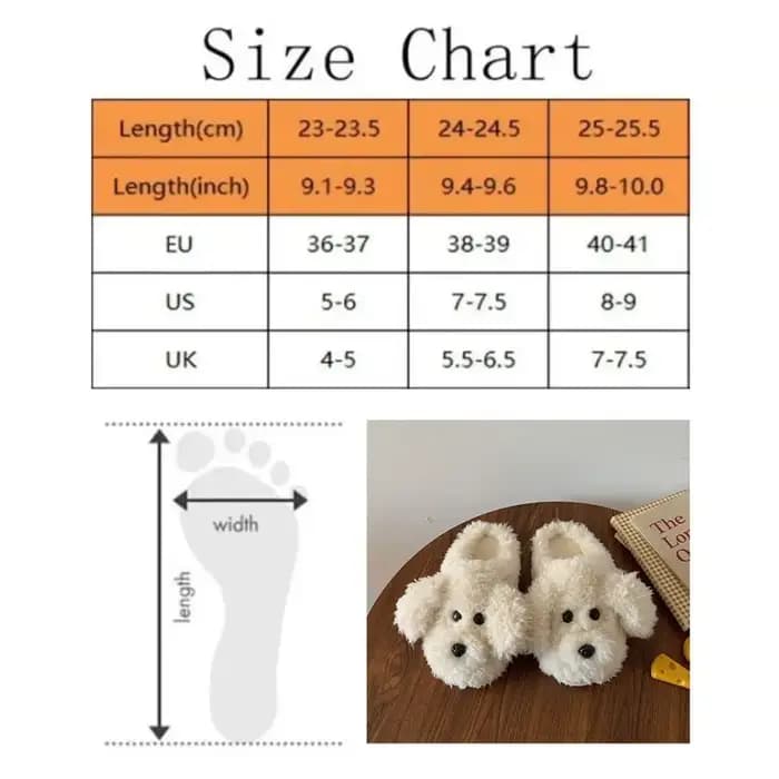Pantoufles de caniche en peluche et silencieuses pour femmes