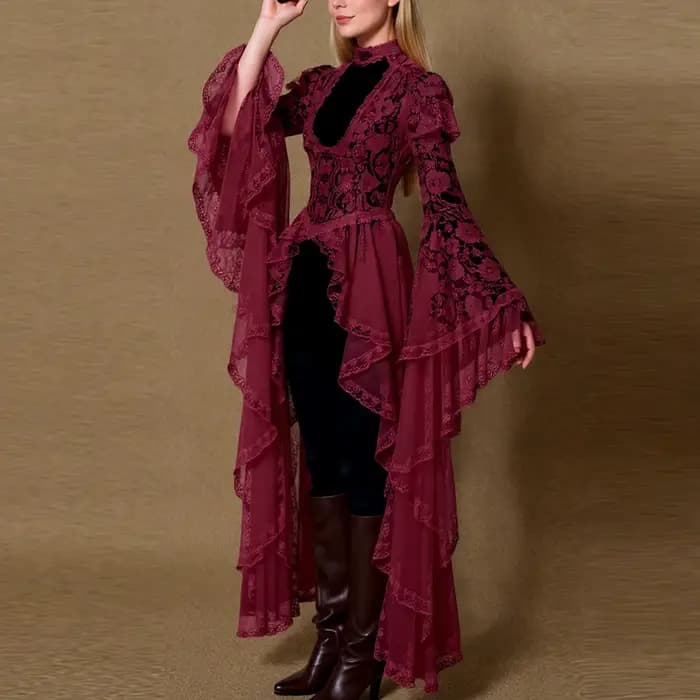 Robe décontractée à manches évasées pour femmes