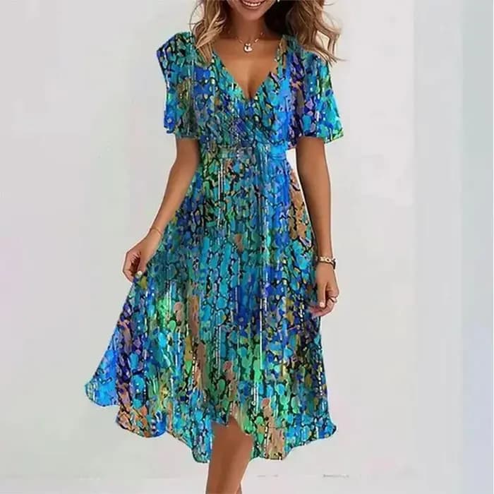 Robe imprimée élégante et à la mode pour femmes