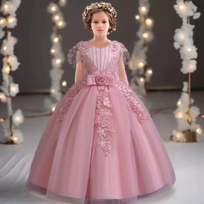 Robe à fleurs en Tulle pour filles