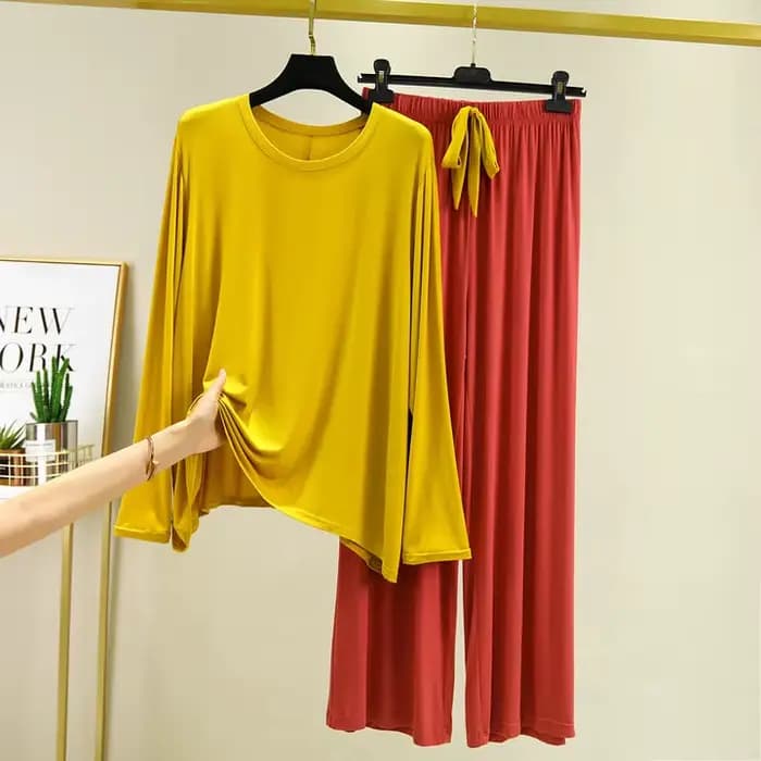 Printemps automne Pyjamas Modal manches longues dames