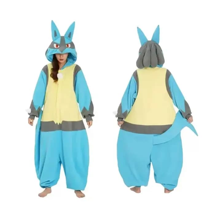 Greninja Onesie Kigurumi Lucario Pyjamas Adulte Cosplay Costume Unisexe Anime Pijamas Halloween
