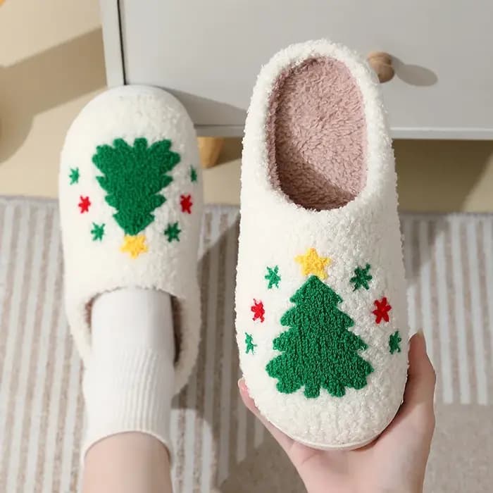 Pantoufles de noël en pain d'épice pour femmes et hommes