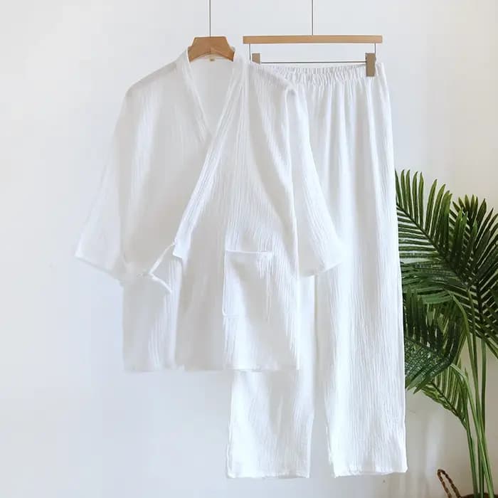Kimono de Grande Taille avec Poche et Pantalon Long pour Homme